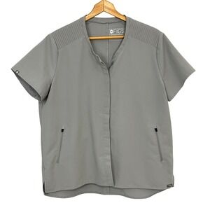 FIGS Technical Womens Limbe Pintuck Scrub Top L Medical Nurse Healthcare Utility
